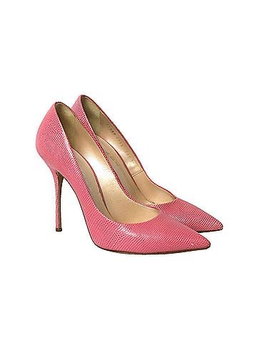 Casadei Casadei Pointed Stiletto Heels in Pink Leather (view 1)