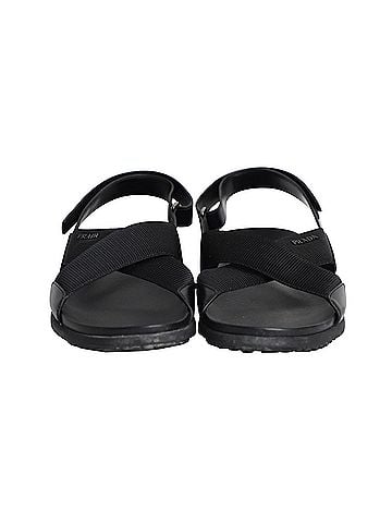 Prada Prada Logo Strap Crisscross Sandals in Black Leather (view 2)