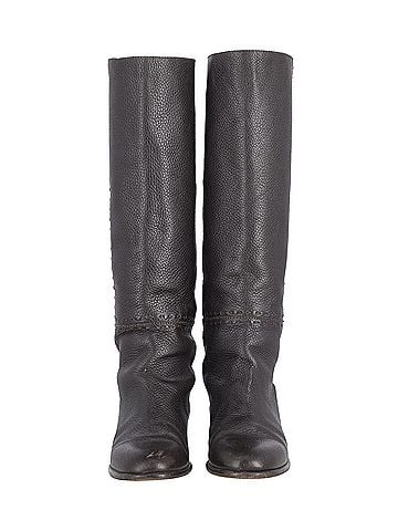 Fendi Fendi Knee Length Boots in Black Leather (view 2)