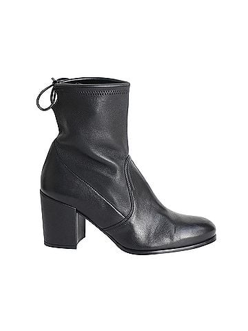 Stuart Weitzman Stuart Weitzman Shorty Ankle Boots in Black Leather (view 1)