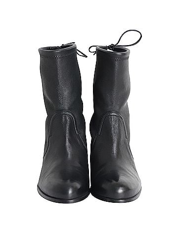 Stuart Weitzman Stuart Weitzman Shorty Ankle Boots in Black Leather (view 2)