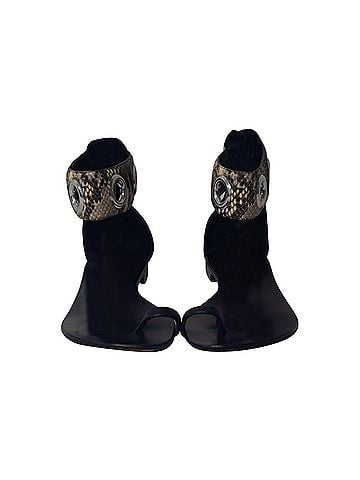 Giuseppe Zanotti Giuseppe Zanotti Snakeskin Print Ankle Strap Flat Sandals in Black Leather (view 2)
