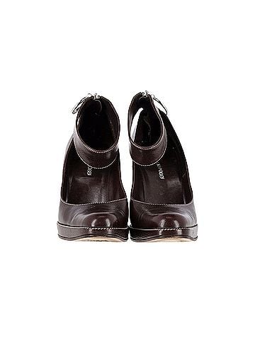 Sergio Rossi Sergio Rossi Ankle Strap Pumps in Brown Leather (view 2)