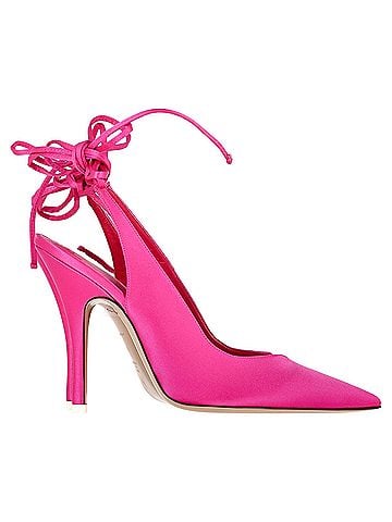 THE ATTICO The Attico Venus Slingback Heels in Pink Satin  (view 1)
