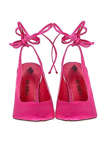 THE ATTICO The Attico Venus Slingback Heels in Pink Satin  (view 2)