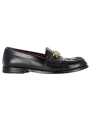 Valentino Valentino VCHAIN Loafers in Black Leather (view 1)