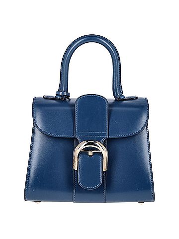 Delvaux Delvaux Brillant Mini Box Bag in Blue Leather (view 1)