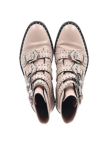 Givenchy  Givenchy Buckle Detail Studded Ankle Boots in Light Pink Leather (view 2)