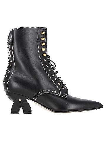 Loewe Loewe Ankle Lace-Up Boots in Black Leather (view 1)