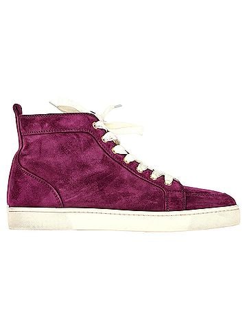 Christian Louboutin Christian Louboutin Rantus High Top Sneakers in Purple Suede (view 1)