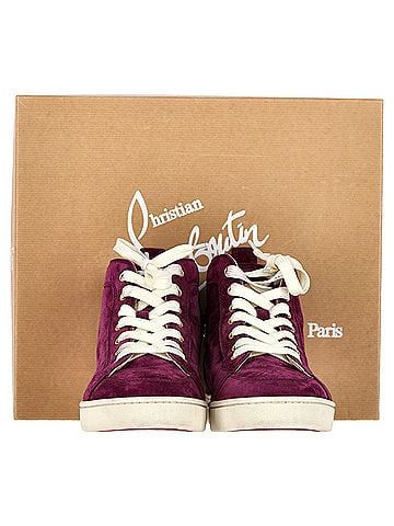 Christian Louboutin Christian Louboutin Rantus High Top Sneakers in Purple Suede (view 2)