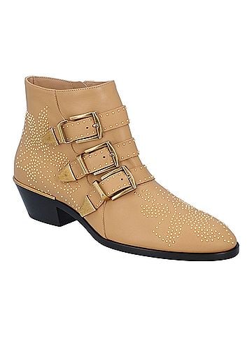 Chloé Chloé women susanna short boots in beige leather (view 1)