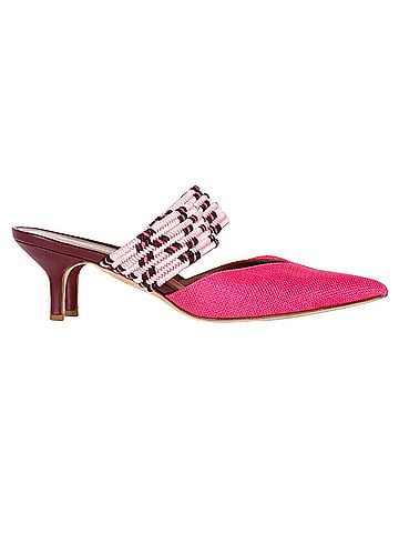 Malone Souliers Malone Souliers Woven Maisie Sandals in Pink Raffia (view 1)