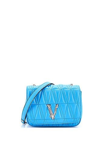 Versace Virtus Chain Flap Shoulder Bag Quilted Leather Mini (view 1)