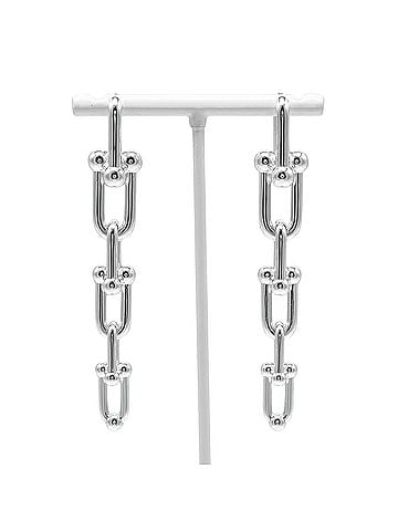 Tiffany & Co. Tiffany & Co. Hardware Graduated Link Earrings, Sterling Silver 925, Approx. 22.3g (view 1)