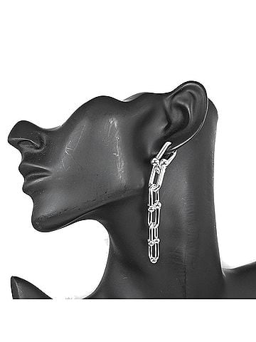 Tiffany & Co. Tiffany & Co. Hardware Graduated Link Earrings, Sterling Silver 925, Approx. 22.3g (view 2)