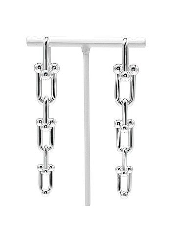 Tiffany & Co. Tiffany & Co. Hardware Graduated Link Earrings, Sterling Silver 925, Approx. 22.3g (view 1)