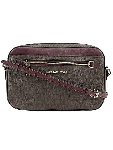 Michael Kors Michael Kors Zip Chain Crossbody Large Shoulder Bag, Signature Pattern, 35S1GTTC9B, PVC, Brown, Women's (view 1)