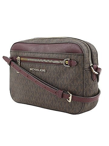 Michael Kors Michael Kors Zip Chain Crossbody Large Shoulder Bag, Signature Pattern, 35S1GTTC9B, PVC, Brown, Women's (view 2)