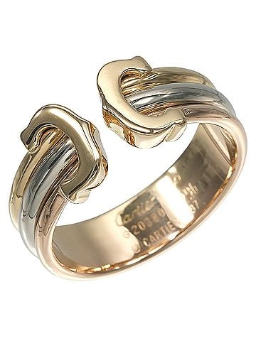 Cartier Cartier 2C Three-Color Ring, 18K Gold (YG, PG, WG), Approx. 4.83g (view 1)