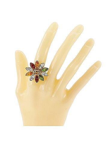 Gucci Gucci Interlocking G Ring, Flower Design, Triple Band, Gold Plated, Approx. 12.4g, Women's. (view 2)