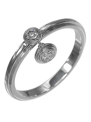 Cartier Cartier Damour Ring, Platinum 950, 2 Diamonds, Approx. 2.3g. (view 1)