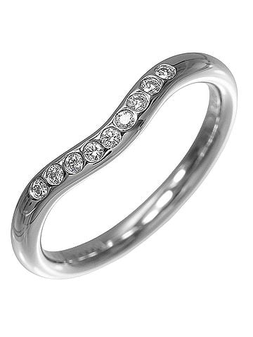 Tiffany & Co. Tiffany & Co. Curved Band Ring, Platinum 950, 9 Diamonds, Approx. 3.1g. (view 1)