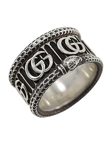 Gucci Gucci Double G Snake Ring, Sterling Silver 925, Approx. 16.3g, Men's. (view 1)