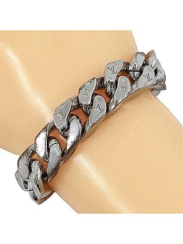 Louis Vuitton Louis Vuitton LV Chain Links Bracelet, Silver, M69989, Metal, LE0291, Approx. 78.7g, Unisex. (view 1)