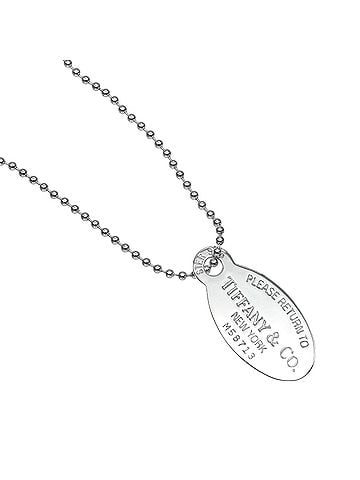 Tiffany & Co. Tiffany & Co. Return to Collection Oval Tag Necklace, Sterling Silver 925, Approx. 24.2g. (view 1)