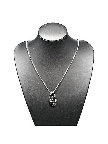 Tiffany & Co. Tiffany & Co. Return to Collection Oval Tag Necklace, Sterling Silver 925, Approx. 24.2g. (view 2)
