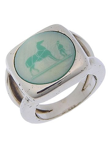 Hermès Hermes Corozo ring, sterling silver (925), approximately 10.4g, unisex. (view 1)