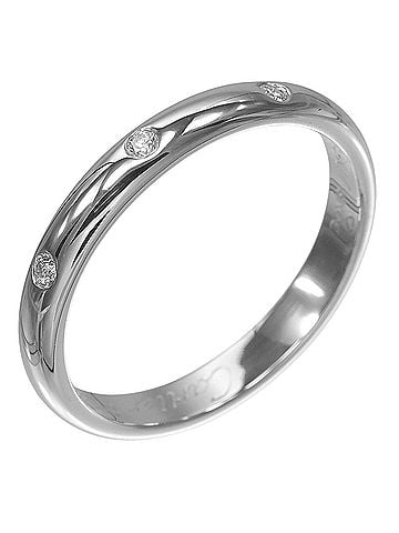 Cartier Cartier 1895 Wedding Ring, Platinum 950, 3 Diamonds, Approx. 3g. (view 1)