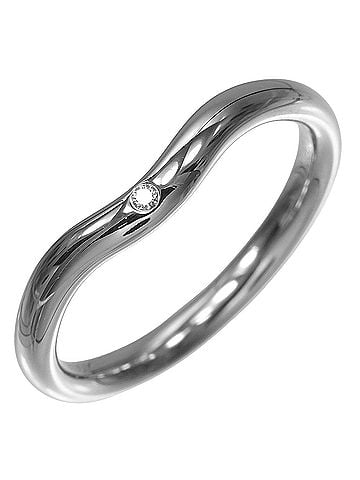 Tiffany & Co. Tiffany & Co. Curved Band Ring, Platinum 950, Diamond, Approx. 3.7g. (view 1)