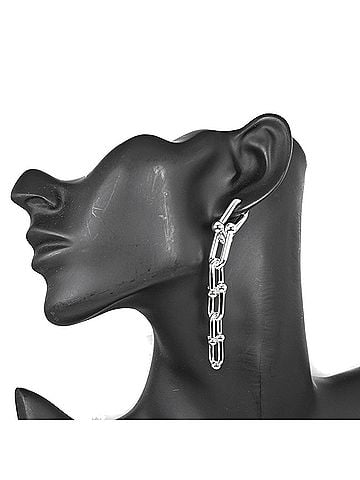 Tiffany & Co. Tiffany & Co. Hardware Graduated Link Earrings, Sterling Silver 925, Approx. 22.4g (view 2)