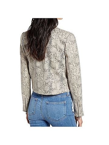 Cupcakes & Cashmere Snake Print Faux Suede Moto Jacket Blazer (view 2)