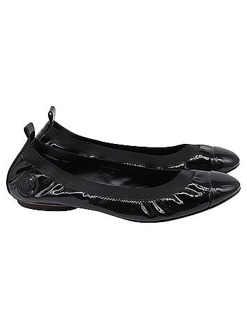 Chanel  Chanel CC Cap-Toe Ballet Flats in Black Patent Leather (view 1)
