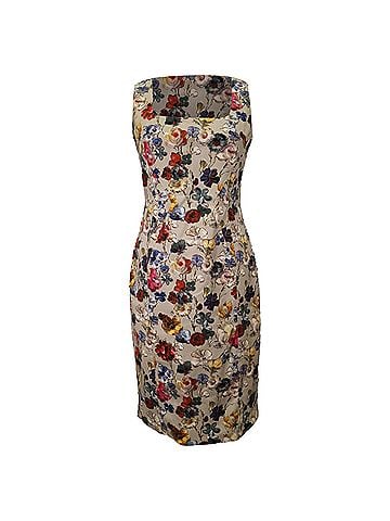 Dolce & Gabbana  Dolce & Gabbana Floral-Print Square-neck Midi Dress in Multicolor Cotton (view 1)