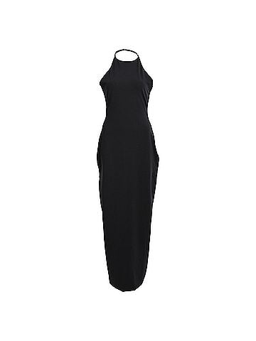 The Row The Row Coralia Halterneck Maxi Dress in Black Polyamide (view 1)