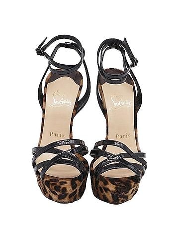 Christian Louboutin Christian Louboutin Passiflore Ankle Strap Sandals in Animal Print Pony Hair (view 2)