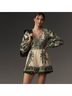 FARM Rio Print Green Ivory Romper Size S - photo 4