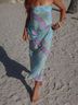 Spell Print Blue Casual Skirt Size XS - photo 4