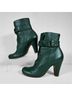 Chie Mihara 100% Leather Green Ankle Boots Size EU 38 - photo 5