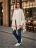 Rag & Bone Stripes Orange Ivory Poncho One size - photo 4