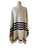 Rag & Bone Stripes Orange Ivory Poncho One size - photo 7