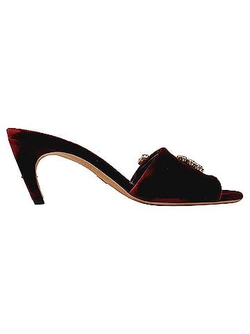 Christian Dior Dior Soul Swarovski Rhinestones Mules in Burgundy Velvet  (view 1)