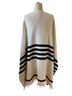 Rag & Bone Stripes Orange Ivory Poncho One size - photo 2