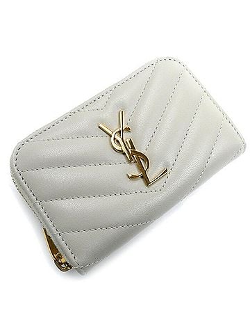 Saint Laurent Yves Saint Laurent SAINT LAURENT PARIS Saint Laurent Paris Cassandra Matelasse Coin Case Ivory 753788 Women's (view 1)