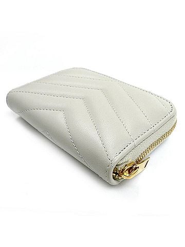 Saint Laurent Yves Saint Laurent SAINT LAURENT PARIS Saint Laurent Paris Cassandra Matelasse Coin Case Ivory 753788 Women's (view 2)