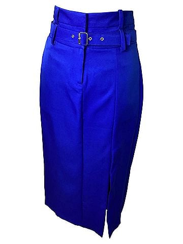 Tea & Cup Women's High Rise Side Slit Belted Skirt (view 1)
